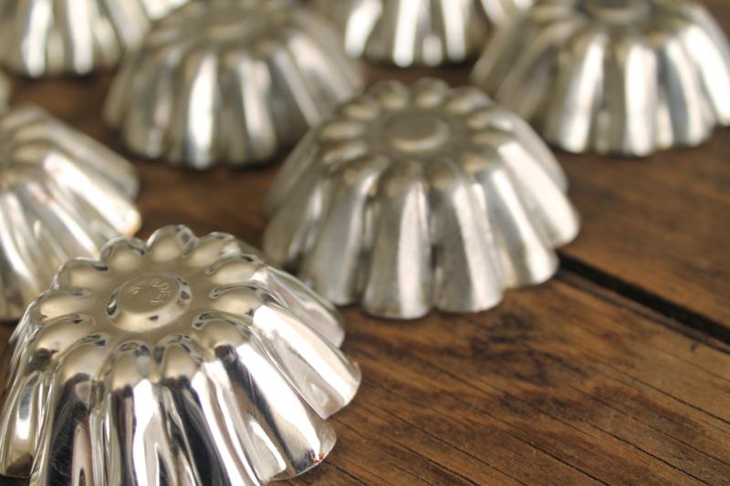 photo of vintage Swedish sandbakkel cookie molds, tiny fluted tart pans, baking tins #9