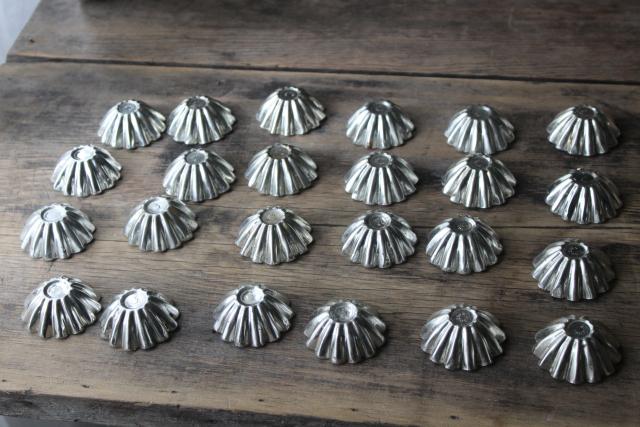 photo of vintage Swedish sandbakkel cookie molds, tiny fluted tart pans, baking tins #6