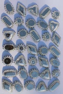 catalog photo of vintage Swedish sandbakkel cookie molds, tiny tinned metal fluted pans