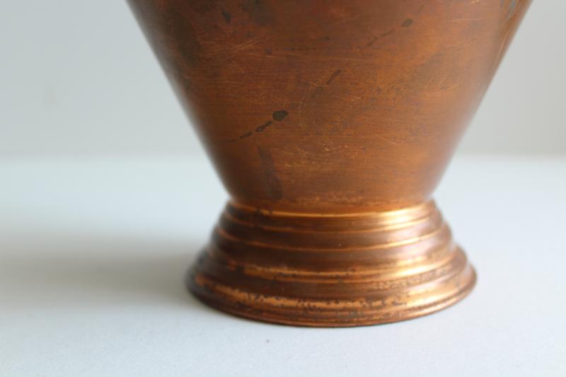 photo of vintage Swiss copper milk pail w/ parade of cows, Stockli Netstal goat milking bucket #5