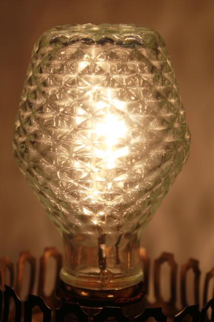 photo of vintage Sylvania novelty edison light bulb, clear quilted glass w/ beehive lantern shape #1