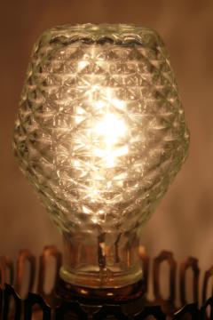 catalog photo of vintage Sylvania novelty edison light bulb, clear quilted glass w/ beehive lantern shape