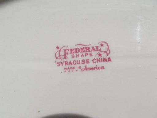 photo of vintage Syracuse Riviera china, multi-colored floral Federal oval bowl #5