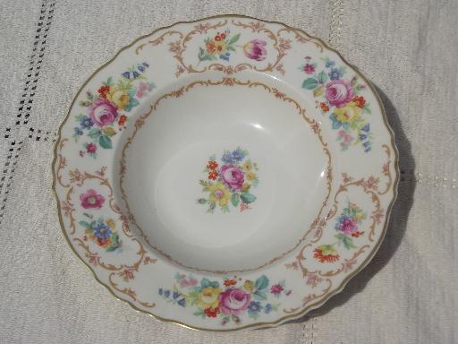 photo of vintage Syracuse Riviera china, multi-colored floral plates and bowls #4