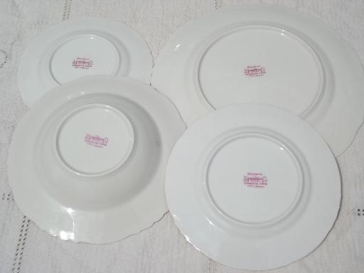 photo of vintage Syracuse Riviera china, multi-colored floral plates and bowls #5