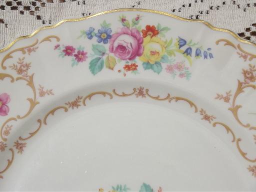 photo of vintage Syracuse Riviera china, multi-colored floral plates and bowls #6