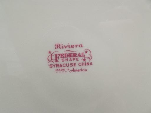 photo of vintage Syracuse Riviera china, multi-colored floral plates and bowls #7
