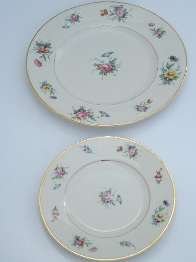 photo of vintage Syracuse china, Old Ivory Selma floral luncheon dishes set for 8 #4