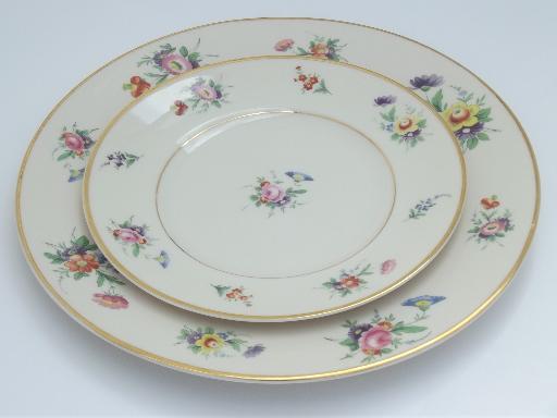 photo of vintage Syracuse china, Old Ivory Selma floral luncheon dishes set for 8 #5