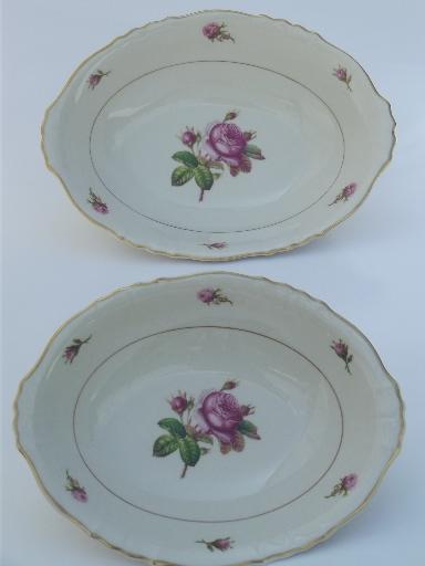 photo of vintage Syracuse china, Victoria moss rose pattern serving pieces lot  #5