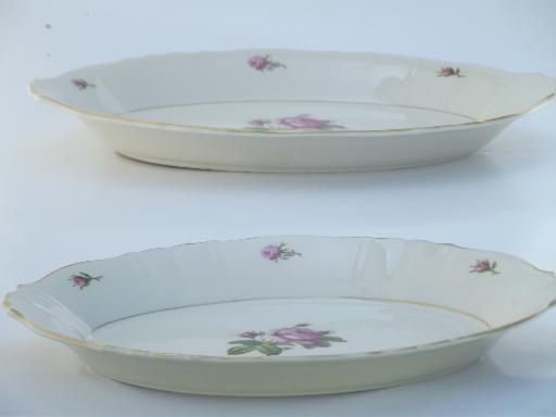 photo of vintage Syracuse china, Victoria moss rose pattern serving pieces lot  #6