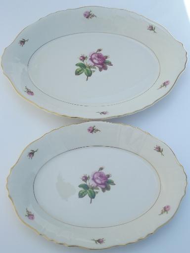 photo of vintage Syracuse china, Victoria moss rose pattern serving pieces lot  #7