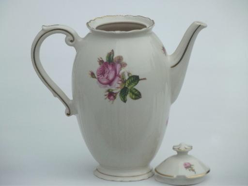 photo of vintage Syracuse china, Victoria rose  coffee pot cream & sugar  #5