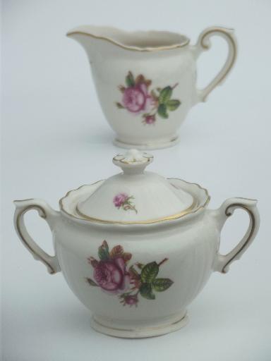 photo of vintage Syracuse china, Victoria rose  coffee pot cream & sugar  #8
