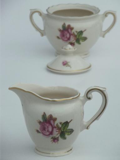 photo of vintage Syracuse china, Victoria rose  coffee pot cream & sugar  #9