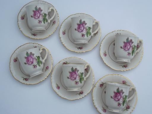 photo of vintage Syracuse china, Victoria rose  demitasse espresso coffee cups #2