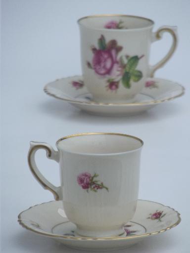 photo of vintage Syracuse china, Victoria rose  demitasse espresso coffee cups #4