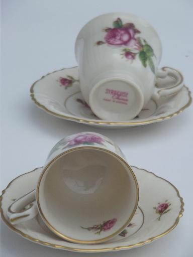 photo of vintage Syracuse china, Victoria rose  demitasse espresso coffee cups #5