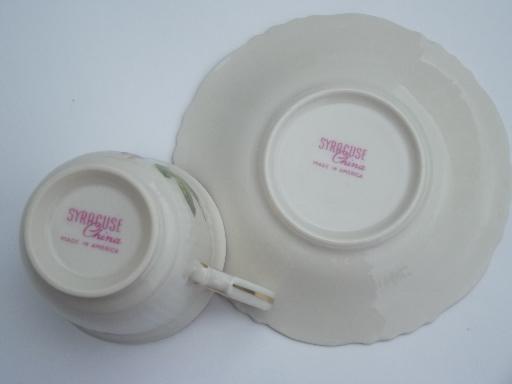 photo of vintage Syracuse china, Victoria rose  demitasse espresso coffee cups #6