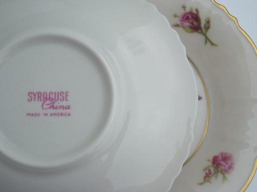 photo of vintage Syracuse china, Victoria rose  demitasse espresso coffee cups #8