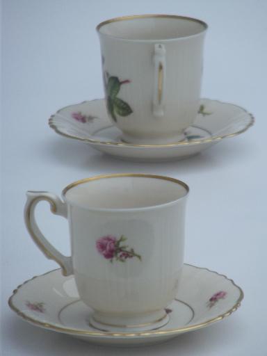 photo of vintage Syracuse china, Victoria rose  demitasse espresso coffee cups #3