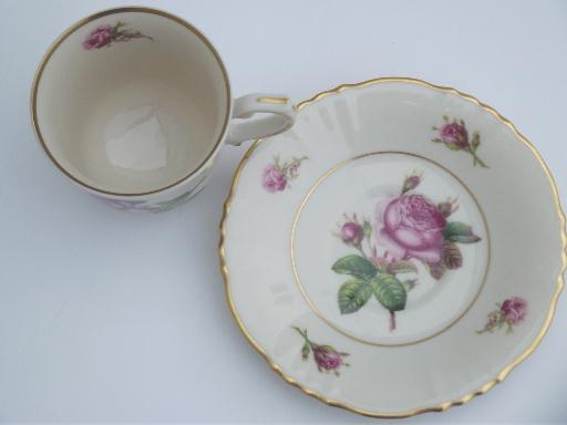 photo of vintage Syracuse china, Victoria rose  demitasse espresso coffee cups #5