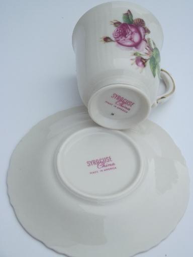 photo of vintage Syracuse china, Victoria rose  demitasse espresso coffee cups #6