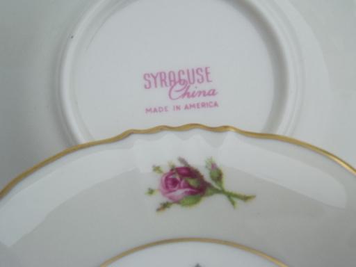 photo of vintage Syracuse china, Victoria rose  demitasse espresso coffee cups #7