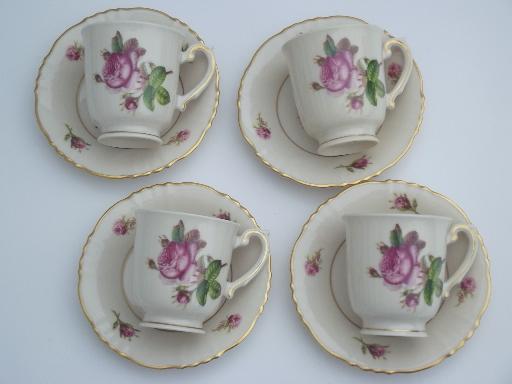 photo of vintage Syracuse china, Victoria rose  demitasse espresso coffee cups #8