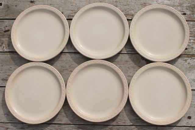 photo of vintage Syracuse china adobe tan ironstone restaurant ware diner plates #2