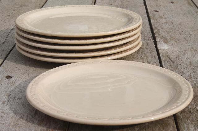 photo of vintage Syracuse china adobe tan ironstone restaurant ware diner plates #3