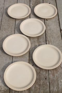 catalog photo of vintage Syracuse china adobe tan ironstone restaurant ware diner plates