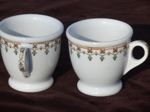 photo of vintage Syracuse china footed cups, art deco egyptian revival border #2