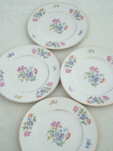 photo of vintage Syracuse china plates w/ round Aberdeen china thistle mark  #2