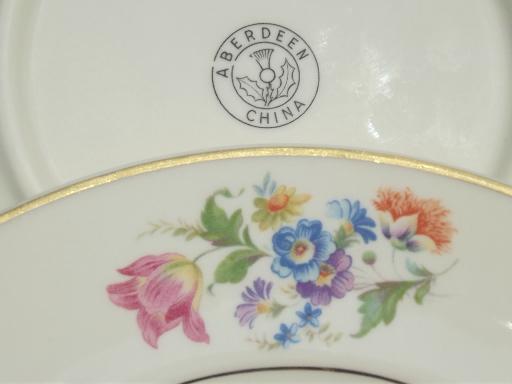 photo of vintage Syracuse china plates w/ round Aberdeen china thistle mark  #5