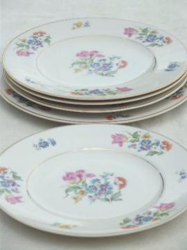 catalog photo of vintage Syracuse china plates w/ round Aberdeen china thistle mark 