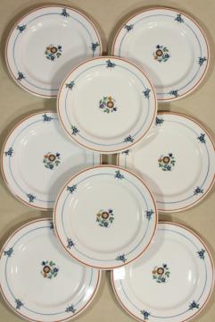 catalog photo of vintage Syracuse china restaurant ware,heavy ironstone sandwich plates, french country style sprig