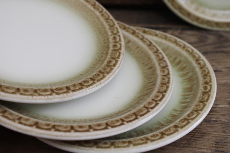 photo of vintage Syracuse china, southwest style restaurant ware sandwich plates, ironstone w/ drip glaze #2
