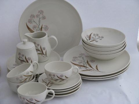 photo of vintage Syracuse ironstone china Carefree - Windswept floral, dinnerware set for 4 #1