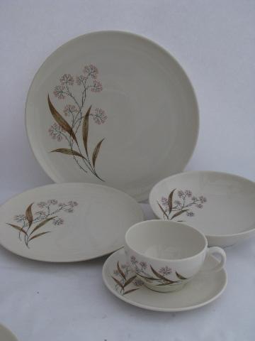 photo of vintage Syracuse ironstone china Carefree - Windswept floral, dinnerware set for 4 #2