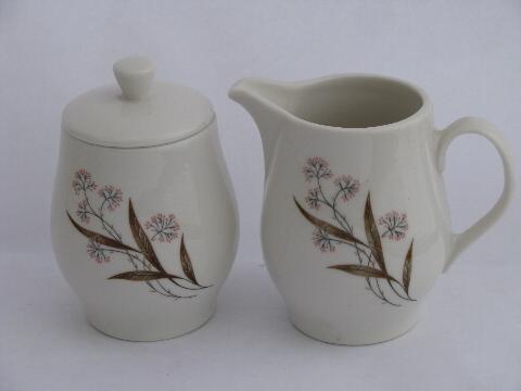 photo of vintage Syracuse ironstone china Carefree - Windswept floral, dinnerware set for 4 #6