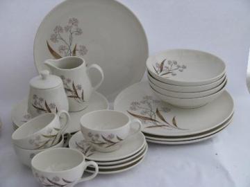 catalog photo of vintage Syracuse ironstone china Carefree - Windswept floral, dinnerware set for 4