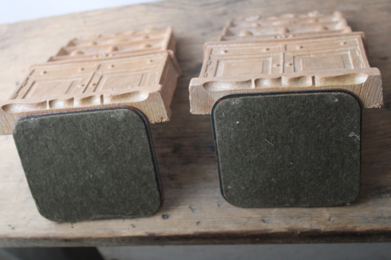 photo of vintage Syroco carved wood look bookends, cottagecore china hutch bookends for kitchen cookbooks  #3