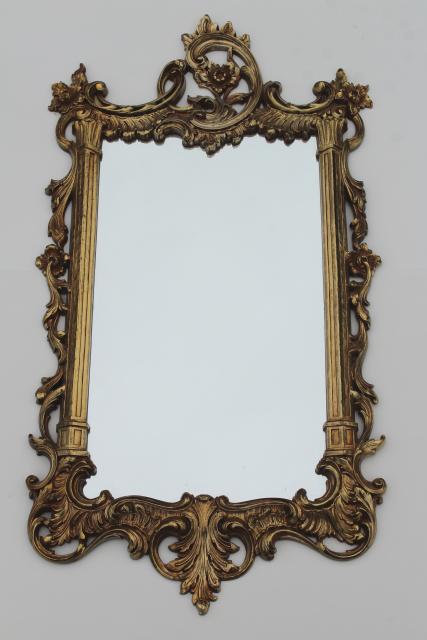 photo of vintage Syroco gold plastic wall mirror, french country style, fairy tale pretty! #2