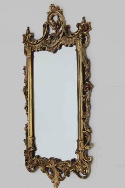 photo of vintage Syroco gold plastic wall mirror, french country style, fairy tale pretty! #3