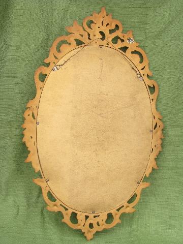 photo of vintage Syroco ornate gold frame w/ mirror, french country style #4