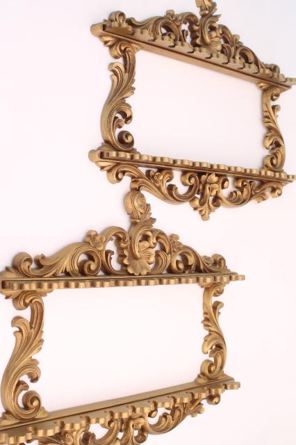 photo of vintage Syroco spoon holders, ornate gold wall mount racks perfect to hold necklaces & jewelry #4