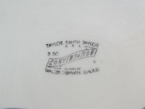 photo of vintage TS&T pottery, Taylor, Smith & Taylor magnolia china salad plates #5