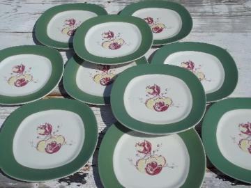 catalog photo of vintage TS&T pottery, Taylor, Smith & Taylor magnolia china salad plates