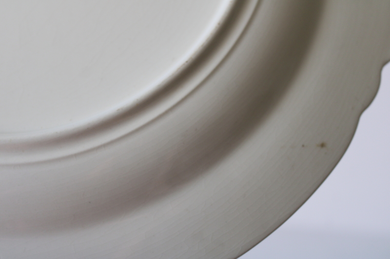 photo of vintage Taylor Smith & Taylor ceramic plate rare sailboats border pattern, wine red on ivory china #6